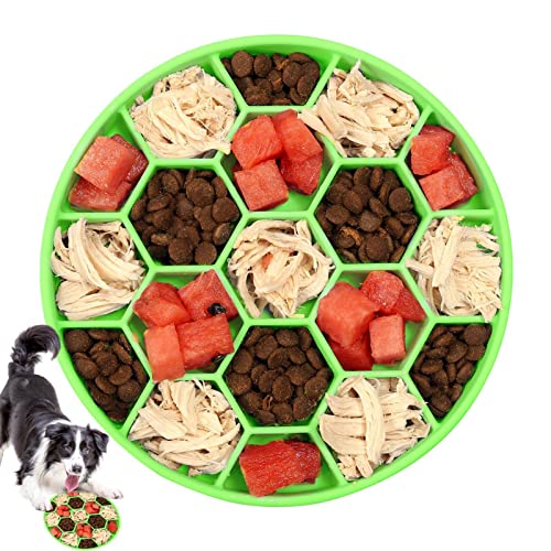 Hundenapf für langsames Füttern – Silikon Slow Feeder Hundenapf mit sechseckiger Wabe, Hundenapf für Hunde/große/mittel/kleine Hunde/kleine Rassen Slow Feeder von qiyifang