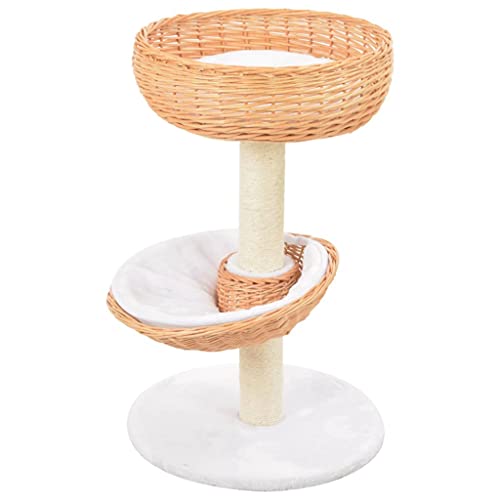 qohoio Katzen-Kratzbaum Sisal Katzenkratzbaum Cat Tree Katzen Kratzbaum Katzen ZubehöR Indoor Natürliches Weidenholz - 170723 von qohoio