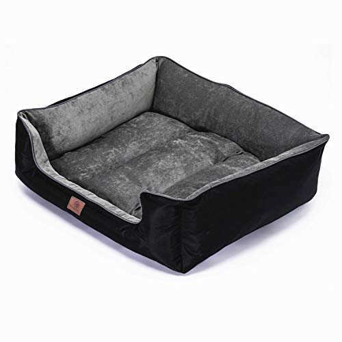 qunxun Wasserdicht, Abnehmbar Und Waschbar, Universell Für Alle Jahreszeiten, Hundebett, Matte, Katzenstreu, Haustierstreu L: 80x65cm Schwarz + Grau von qunxun