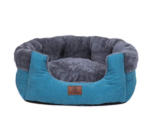 qunxun Zwinger Katzenzwinger Runde Kurze Plüsch Zwinger Matte Katzenmatratze XL: 75 cm Königsblauer Cord + kurzer Plüsch von qunxun