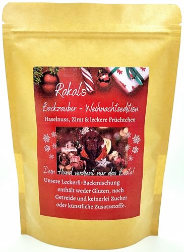 rakalo - Backmischung Weihnachtsedition Hundekekse/Hundeleckerlis und Hundekekse Backform aus hochwertigem Buchweizenmehl mit Haselnuss,Zimt und Früchten. getreidefrei von rakalo