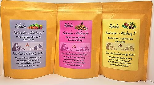 rakalo Backmischung für Backmatte Hundekekse und Hundeleckerlis Backform Probier-Set 2 von rakalo