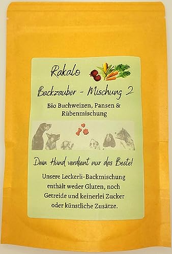 rakalo - Backmischung für Backmatte Hundekekse /Hundeleckerlis und Hundekekse Backform aus hochwertigem, getreidefreiem Buchweizenmehl mit Pansen und Rüben.Glutenfrei von rakalo