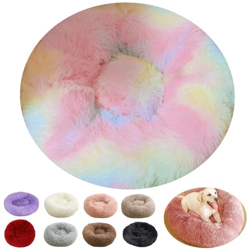 Hundebett Mittelgroße Hunde, Hundekissen Hundekörbchen Donut Multi Farbe und Größen Hundebetten Waschbar Weich Katzenbett Katzenkissen Flauschig Schlafplätze Möbel für Hunde und Katzen (Rosa D, 70cm) von rngcpto