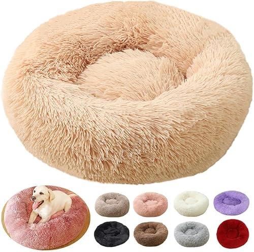 rngcpto Hundebett Grosse Hunde, Hundekissen Waschbar 110cm, Multi Farbe und Größen Hundekorb Flauschig Katzenkorb Rund, Katzenbett Hundebett XXL für Hunde und Kleine (110cm, Gelb) von rngcpto