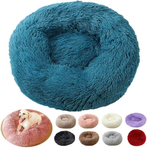 rngcpto Hundebett Grosse Hunde, Hundekissen XXL Waschbar 120cm, Multi Farbe und Größen Hundekorb Flauschig Katzenkorb Rund, Katzenbett Hundebett für Hunde und Kleine (120cm, Blau) von rngcpto