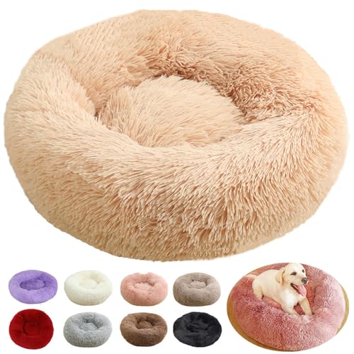 Hundebett Mittelgroße Hunde, Hundekissen Hundekörbchen Donut Multi Farbe und Größen Hundebetten Waschbar Weich Katzenbett Katzenkissen Flauschig Schlafplätze Möbel für Hunde und Katzen (Gelb, 70cm) von rngcpto