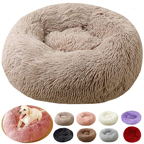 rngcpto Katzenbett Flauschig Katzenkissen Flauschig, Hundebett Plüsch Rund Katzenbett Hundekissen Flauschig Katzenkissen Donut Hundekörbchen (40cm, Khaki) von rngcpto