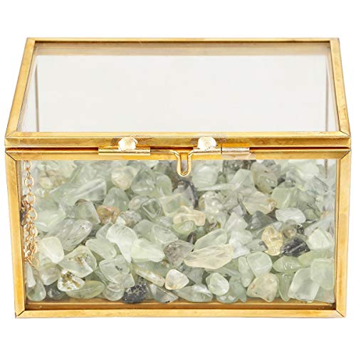 rockcloud Prehnit Heilkristall Terrarium Container Desktop Planter für Sukkulenten Luftpflanzen Halter Feengarten Heimdekoration von rockcloud