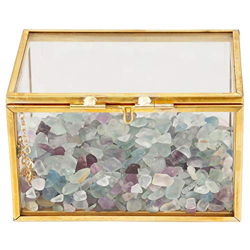 rockcloud Prehnit Heilkristall Terrarium Container Desktop Planter für Sukkulenten Luftpflanzen Halter Feengarten Heimdekoration von rockcloud