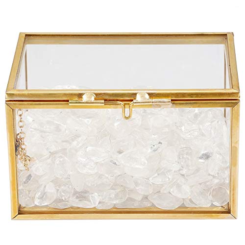 rockcloud Steinquarz Heilkristall Terrarium Container Desktop Pflanzgefäß für Sukkulenten Luftpflanzen Halter Feengarten Heimdekoration von rockcloud