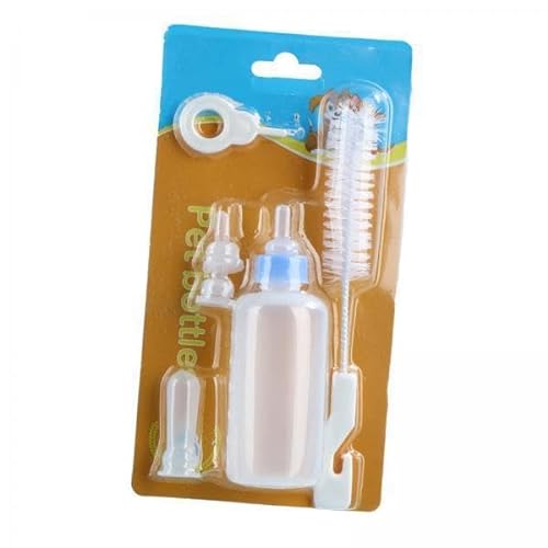 rockible 2X Reinigungsbürste Haustier Fütterung Flasche Kit Welpen Feeder Lamm Milch Flasche für Kleine Tiere von rockible