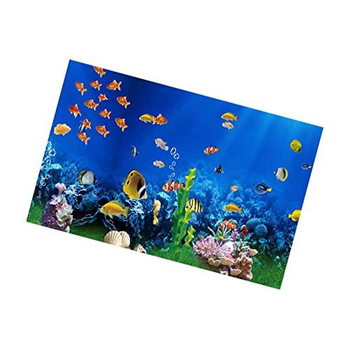 rockible Aquarium-Hintergrundposter, Aquarium-Dekoration, Unterwasserkorallen, Aufkleber, Hintergrundbild, 3D-, Meerespflanzen, Bild, PVC-Papier, 62 x 40 cm von rockible