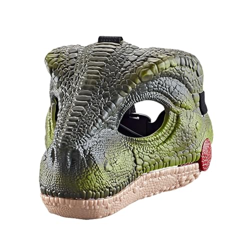 rockible Dinosaurier-Maske, Hundemaske, verstellbare Kopfmaske für Challenge-Spiel, Urlaubstheater-Requisiten, Grün von rockible