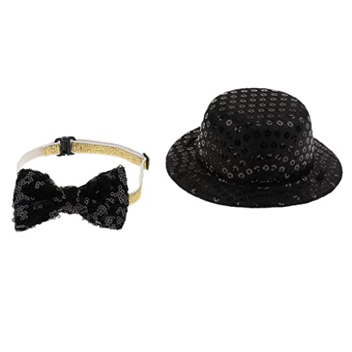 rockible Festlicher Zylinderhut für Haustiere, Elegantes Accessoire in Schwarz von rockible