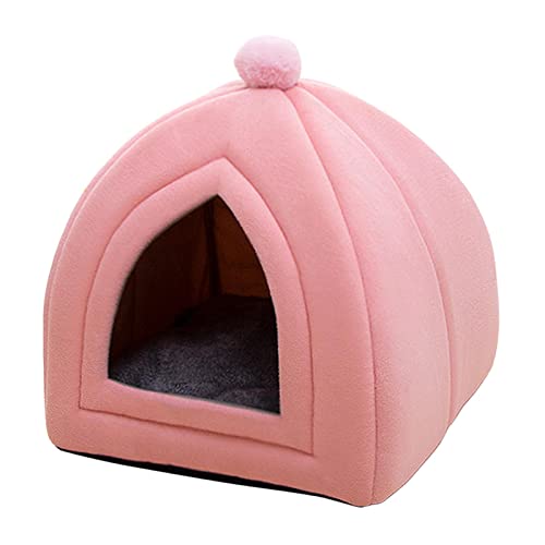 rockible Gemütliches Katzenbett, stabile Haustierzelthöhle für Hauskatzen, Kleintiere, Hunde, rosa L von rockible