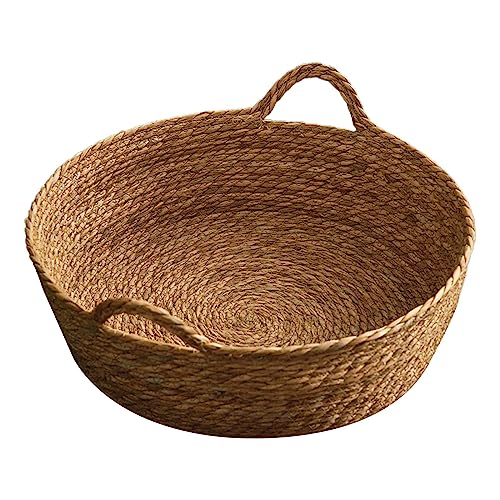 rockible Gewebter Katzenbettkorb, Kratzmatte für Den Haushalt, Langlebiges Lounge Bett, Kleines Hundebett, Rush Stroh, Gewebtes Katzenbett, Kätzchenbett für Kl, 35 cm x 12 cm von rockible