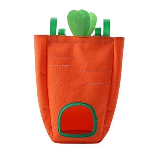 rockible Kaninchen Futterautomat für Kleintiere, Aufhängbare Futtertasche aus robustem Material, Orange von rockible