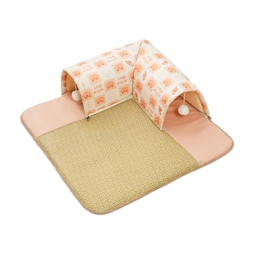 rockible Katzenbett, kühlende Bettmatte, multifunktional, wendbar, leicht zu tragen, sauber, Training, L-Form, leichte Isomatte, Orange, 50x50x19cm von rockible