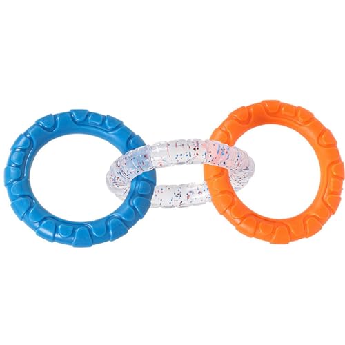 rockible Kauspielzeug für Hunde, Reinigungsspielzeug für von Haustieren, lustiges tragbares mit Ringen, für, orange und blau von rockible