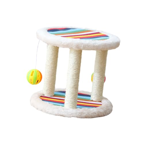 rockible Luxuriöser Kratzbaum für Katzen mit Spielplattform, Beige von rockible