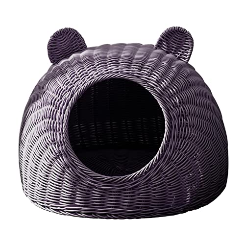 rockible Luxuriöses Rattan Katzenhaus mit Frontöffnung, 50 cm x 50 cm, Sonstiges von rockible