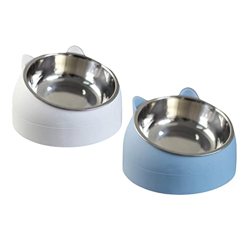 rockible Luxuriöses Set für Haustiere - Erhöhter für Katzen und Hunde, Blau Weiss von rockible