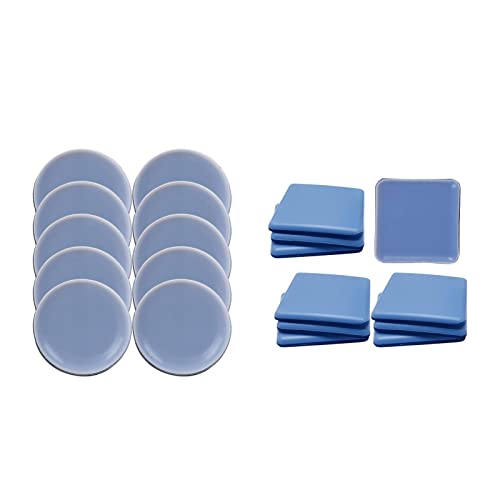 rockible Möbelgleiter 20er Pack - Bodenschutz für Stühle und Tische, blau 50mm und blau 40x40mm von rockible