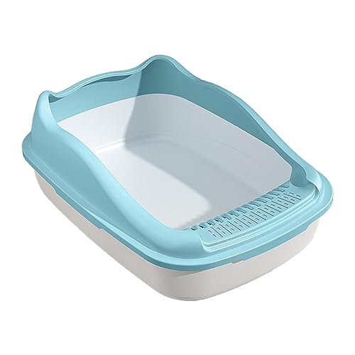 rockible Offene Katzentoilette, Katzentoilette, Katzentoilette, Katzentoilette, Toilette für kleine Tiere, Kätzchen, Hauskatzen, Blau 36,9 x 29,3 x 16 cm von rockible