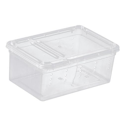 rockible Reptilien-Futterbox, transparentes Reptilien-Terrarium, Kleiner Schildkröten-Transportbehälter für Skorpionfrösche, Skorpione, Rennmäuse, Schlangen, von rockible