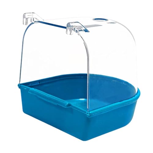 rockible Vogel Badebox, Papageien Badewanne, Duschbox, Haustier Vogel Badebox, Papageien Wasser Duschschüssel, Käfig Papageien Badewanne für Nymphensittiche, K, Blau von rockible