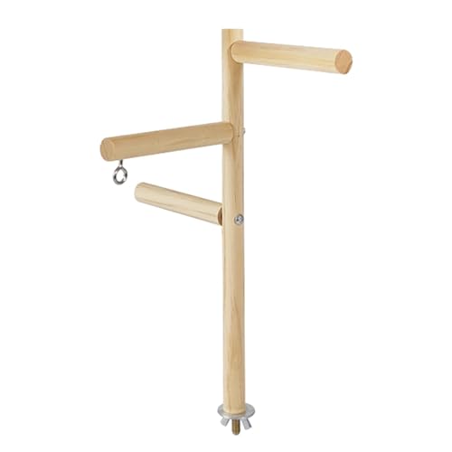 rockible Vogel Holz Sitzstange Training Käfig Zubehör Laufstall Papagei Spielständer Papagei Spielplatz für Conures Sittich, 3 Riegel von rockible