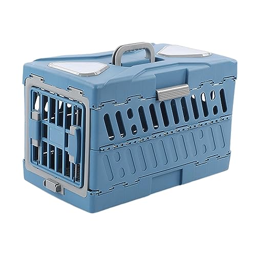 rockible Zusammenklappbare Welpenkiste, Tragbare Hundehütte, Katzentransportbox, Transportbox für Kaninchen, Blau von rockible