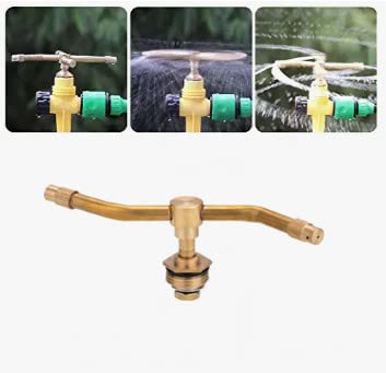 rongjiu 2/3/4-Armiger Automatischer Drehsprinkler, Gartenrasensprinkler 360-Grad-Automatische DrehbewäSserung, Drehsprinkler Aus Messing, FüR Gartenrasen (2 Arme) von rongjiu