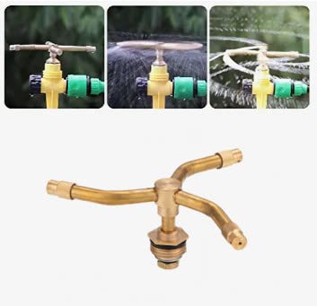 rongjiu 2/3/4-Armiger Automatischer Drehsprinkler, Gartenrasensprinkler 360-Grad-Automatische DrehbewäSserung, Drehsprinkler Aus Messing, FüR Gartenrasen (3 Arme) von rongjiu