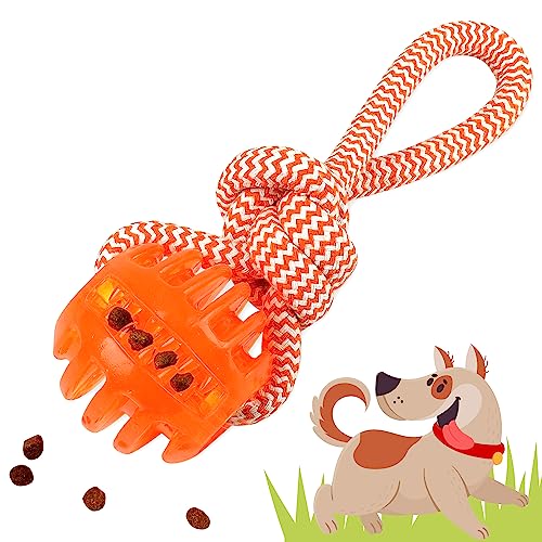 rootsnoot Wurfball mit Seil | extra Zahn - schonend | Zerrspielzeug (Neon - Orange) von rootsnoot