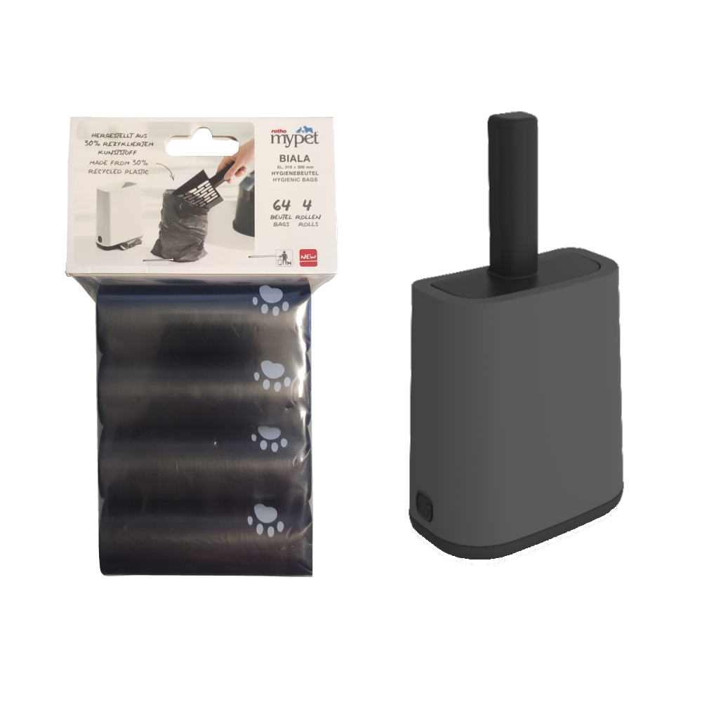 Rotho MyPet Katzentoilette BIALA - Sparset: Streuschaufel mit Schaufelhalter + 4 x Hygienebeutel Rotho MyPet Katzentoilette BIALA - Sparset: Streuschaufel mit Schaufelhalter + 4 x Hygienebeutel von rotho mypet