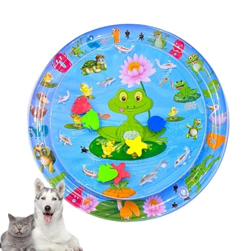 Wassermatte Katze, Sensory Water Playmat Katze, Sensory Water Play Mat für Katzen, Aufblasbare Sensorische Wasser-Spielmatte für Katzen, Verdickte Wasser-Sensor-Spielmatte für Katzen (65 CM) von routinfly