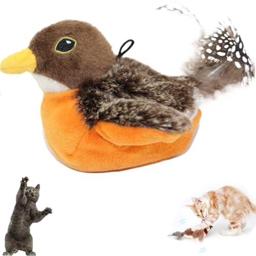 routinfly Interaktives Katzenspielzeug Selbstbeschäftigung, Katzenspielzeug Vogel Flattern, Katzenspielzeug Vogel Spielzeug Katze, Interaktives Katzenspielzeug, Flapping Bird Cat Toy (Kuckuck) von routinfly