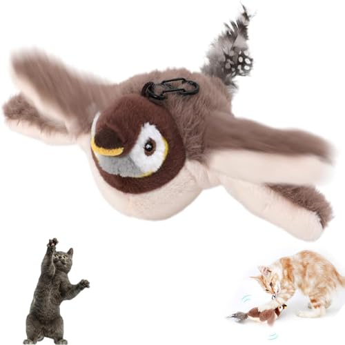 routinfly Interaktives Katzenspielzeug Selbstbeschäftigung, Katzenspielzeug Vogel Flattern, Katzenspielzeug Vogel Spielzeug Katze, Interaktives Katzenspielzeug, Flapping Bird Cat Toy (Spatzen) von routinfly