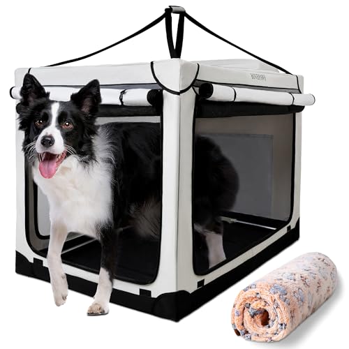 Faltbare Hundehütte mit robusten Netzfenstern – 121,9 cm von rovepaws