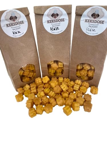 Keksdose Hundekekse 100g Käse-Pfoten selbstgebacken - Hunde Leckerlie Snacks Trainings Happen Hundebäckerei Ergänzungsfuttermittel Kekse Törtchen Diverse Hundeleckerlie - aus natürlichen Zutaten von rs-products