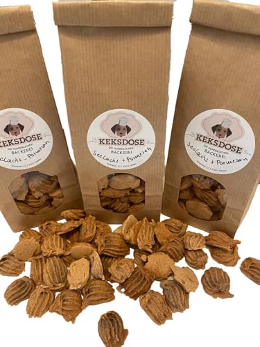 Keksdose Hundekekse 100g Seelachs + Parmesan selbstgebacken - Hunde Leckerlie Snacks Trainings Happen Hundebäckerei Ergänzungsfuttermittel Kekse Törtchen Hundeleckerlie - aus natürlichen Zutaten von rs-products