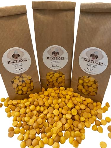 Keksdose Hundekekse 3X 100g Käse-Minis selbstgebacken - Hunde Leckerlie Snacks Trainings Happen Hundebäckerei Ergänzungsfuttermittel Kekse Törtchen Hundeleckerlie - Leckereien aus natürlichen Zutaten von rs-products