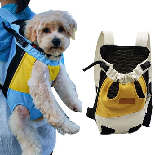 Haustier-Rucksack mit Griff, Katze, Hunderucksack, Tragetasche, Tasche für erwachsene Katze, Welpen, Rucksack, Haustier-Brusttasche, verstellbarer Rucksack, Beine, Brusttrage für Katzen, Hunde, Weiß / von rujjftsy