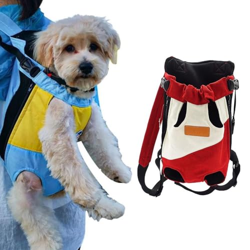 Haustier-Rucksack mit Griff, Katze, Hunderucksack, Tragetasche, Tasche für erwachsene Katze, Welpen, Rucksack, Haustier-Brusttasche, verstellbarer Rucksack, Beine, Brusttrage für Katzen, Hunde, Rot / von rujjftsy