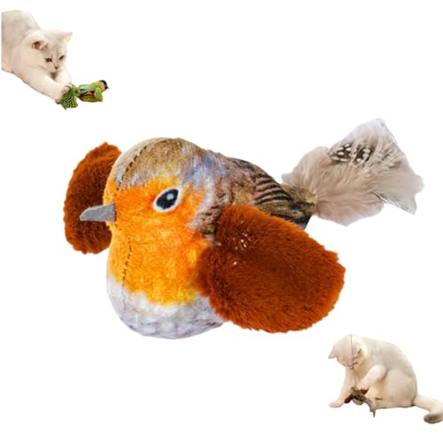 rujjftsy Flappy Chase Katzenspielzeug, Flapping Vogel Katzenspielzeug, Katzenspielzeug Interaktives Zwitschern Vogel Katze Flapping Bird Cat Toy Sound Vogel Spielzeug, Fliegen Interaktive Simulation von rujjftsy