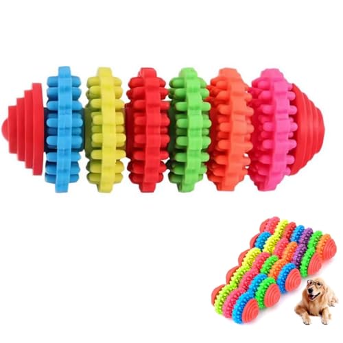 rujjftsy Kauspielzeug für Hunde, Regenbogen-Hunde-Kauspielzeug, buntes Gummi-Haustier-Hundespielzeug, Welpenspielzeug, Welpenreinigung, langlebiges und praktisches Kauspielzeug für den Innenbereich von rujjftsy