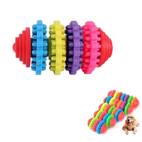 rujjftsy Kauspielzeug für Hunde, Regenbogen-Hunde-Kauspielzeug, buntes Gummi-Haustier-Hundespielzeug, Welpenspielzeug, Welpenreinigung, langlebiges und praktisches Kauspielzeug für den Innenbereich von rujjftsy