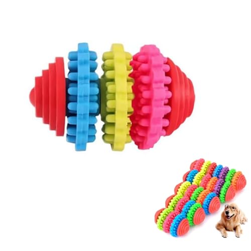 rujjftsy Kauspielzeug für Hunde, Regenbogen-Hunde-Kauspielzeug, buntes Gummi-Haustier-Hundespielzeug, Welpenspielzeug, Welpenreinigung, langlebiges und praktisches Kauspielzeug für den Innenbereich von rujjftsy